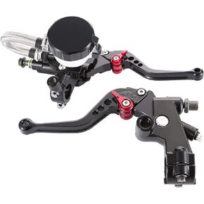 venveal Universal Motorcycle Adjustment Front Brake Master Cylinder Clutch Lever for Sport Bike/Street Bike/Scooter/Dirt Bike with 7/8" 22mm Standard Handle Bar. (Black)