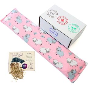 19"x5" Long Double-Layered Heating Pad for Period Cramps, Shoulders, Back Pain Relief | Light-Weighted Neck Wrap| Cordless Heat Pad| Microwavable Heating Pads| Neck Coolers| Pink Meadow Pattern
