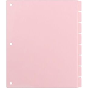 Framendino, Purple 3 Ring Binder Dividers with 8 Tabs, Plastic Tab Insertable Notebook Planner for Binders