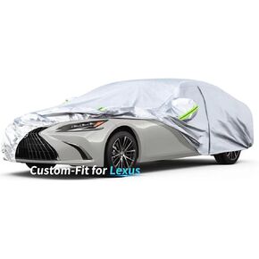 Custom-Fit for Lex-us Car Cover, 7 Layers Car Cover Waterproof All Weather for Automobiles, Outdoor Full Cover Rain Sun UV Protection with Zipper (for Lex-us LFA)