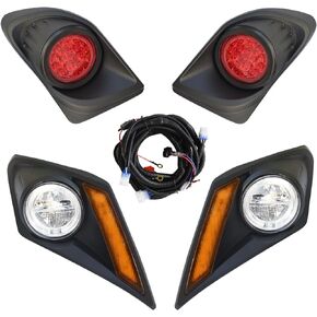 LED Street Legal Head Tail Light Kit For YAMAHA Drive2 2007-up Gas or Electric Golf Cart Front Driver Side Replace 12V Headlights Rear Light Kit Assembly For YAMAHA