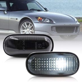 OEM Side Marker Light for 2000-2009 Honda S2000 S2K 2Pcs Fender Indicator Lamp Clear Lens With Amber Halogen Light Bulbs