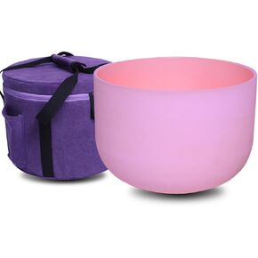 432Hz Perfect Pitch C Note Root Chakra Pink Color Frosted Quartz Crystal Singing Bowl 10 inch with Heavy Duty Case Bag mallet & o-ring included in Saudi Arabia
