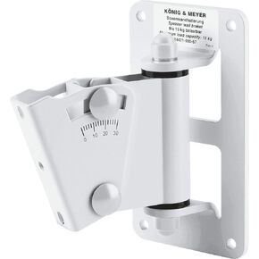 K&M König & Meyer 24471.000.55 Speaker Wall Mount | Surround Sound Wireless Home Theater | Single Speaker Bracket | Adjustable Swivel and Tilt | Multipurpose Holds Up to 33 lbs | German Made | Black