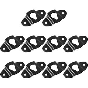 uxcell 10 Pcs Wall Mounting Speaker Hanger Brackets, 4.8cm Long Clothing Rack Iron Hanger Plate Accessories, Speaker Hanging Piece for Surround Sound Box Audio Speaker, Black