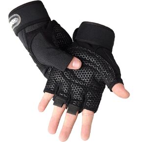Workout Gloves, Gym Gloves for Men, Wrist Wraps Lifting Wrist Wraps Gloves for Working Out, Hand Out Gloves Fitness Gloves Full Palm Protection