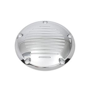 Chrome Grooved Harley Twin Cam 5-Hole Derby Cover for 1999-2017 Harley Softail FLST, FXST, Dyna FXD, & Touring FLH, FLT Big Twin, Twin Cam Motors