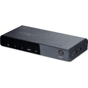 StarTech.com 2-Port 8K HDMI Switch, HDMI 2.1 Switcher 4K 120Hz/8K 60Hz UHD, HDR10+, HDMI Switch 2 in 1 Out, Auto/Manual Source Switching, Power Adapter and Remote Included (2PORT-HDMI-SWITCH-8K)