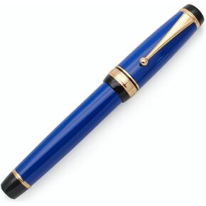 Metal Big Fountain Pen, Medium Nib 0.7mm, Includes Ink Converter & 5 Cartridges, Glossy Piano Painted Finish (Black)