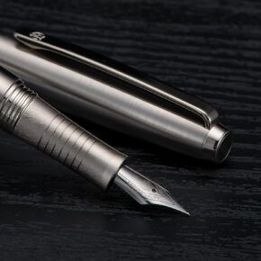 HongDian Stainless Steel Fountain Pen Fine Nib with Converter and Metal Pen Box