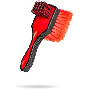 Adam's Double Sided Car Detailing Brush Wheel Brush & Tire Brush for Wheel Cleaning | Soft, Durable Chemical Resistant Bristles Against The Harshest Wheel & Tire Cleaner