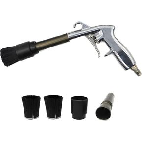 High Pressure Pro Turbo Car Cleaning Gun, Blow Out Interior Cleaner Practisol Brush, Trumpet Head (Alloy Brush Head)