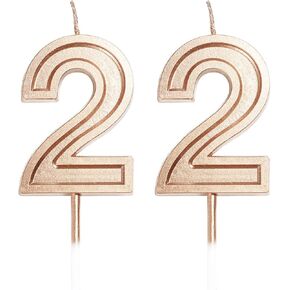 22nd Birthday Candles Number 22 Cake Topper Happy Birthday Decoration for Birthday Wedding Anniversary Celebration Supplies (Black)