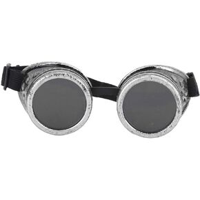 نظارات كينسو اللحام الرياضية، نظارات شمسية خوذة Steampunk للأماكن الخارجية، نظارات سباق موتوكروس للأطفال والرجال والنساء (فضي عتيق)