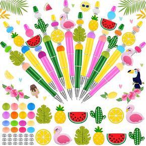 12Pcs Nurse Day Beadable Pen, Plastic Bead Pens, Nurse Appreciation Graduation Gift Gown Stethoscope Pens for Kids Gifts School Office Supplies