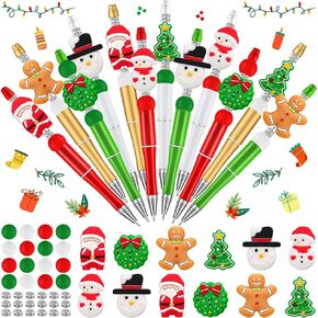 12Pcs Nurse Day Beadable Pen, Plastic Bead Pens, Nurse Appreciation Graduation Gift Gown Stethoscope Pens for Kids Gifts School Office Supplies