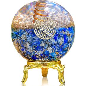 أبهيسوبيا لازورد، كرة كريستال، أحجار الشاكرا، كرات كريستالية، كرات زخرفية، ديكور الغرفة الروحية، لوازم الريكي، بلورات علاجية، حامل كروي، لمسات ديكور المنزل in Kuwait