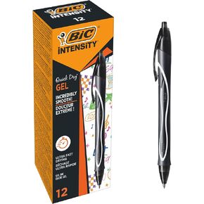 BIC Gel-ocity Quick Dry Ballpoint Pens - Red, Box of 12