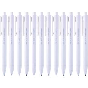 ParKoo Retractable Gel Pens: 12ct Black Ink 0.7mm Fine Point Tip White Pen, Quick Dry Smooth Writing Pens for Journaling Note Taking Sketching No Bleed & Smear