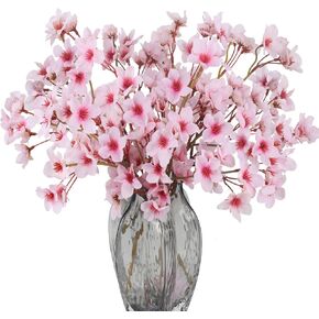 12PCS Artificial Cherry Blossom Branches Bulk Silk Cherry Blossom Flowers Long Stem Pink Flowers for Home Table Centerpieces Wedding Decoration (28") in Kuwait