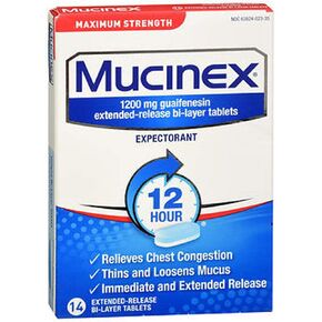 Mucinex Maximum Strength 12-Hour Chest Congestion Expectorant Tablets, 14 Count (Pack of 3) in Kuwait