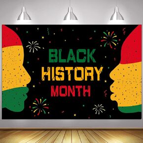 Happy Black History Month Backdrop Banner with 70.8X43.3inch, African American Large Banner,February Holiday Black Pride Juneteenth Backdrop for Photography Background Wall Decoration