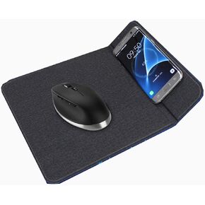 Mouse Pad with Wireless Charger, Qi Certified 15W Fast Wireless Charging Pad for Samsung iPhone, and All QI Enable Devices.