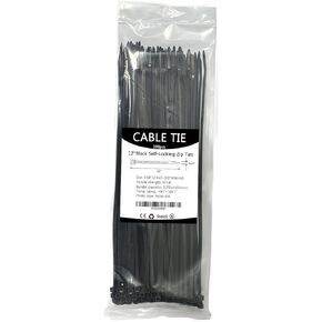 12 Inch Zip Ties Heavy Duty, Premium Plastic Wire Ties with 50 LBS Tensile Strength, Self-Locking Nylon Cable Ties for Indoor and Outdoor (100), NGGC4