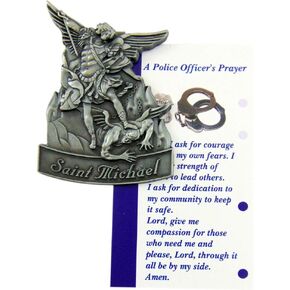 Westmon Works Saint Michael Visor Clip Auto Police Set Car Accessory with Prayer Card