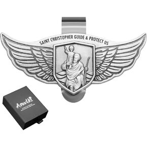 St Christopher Visor Clip Saint Christopher Medal for Car Accessories Bless Driving Safety Religious Gift for Driver, Family, Parent, Friend (1)