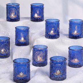 36pcs Amber Votive Candle Holders, Vintage Tea Light Candle Holder Glass for Boho Home Decor, Candle Holders for Wedding, Party, Holiday, Table Centerpiece Decor, Living Room Decor