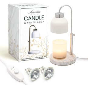 مصباح تدفئة الشموع، مصباح شمعة خافت متوافق مع شموع يانكي والشموع الكبيرة، مصباح تدفئة الشموع الكهربائي كامل مع لمبتين، مؤقت 2 ساعة/4 ساعات/8 ساعات، تصميم أبيض خالد in Kuwait