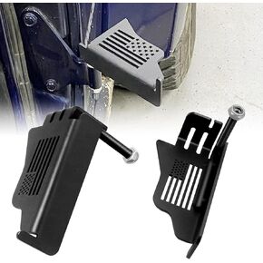 Steel Front Foot Pegs Rest Pedal Compatible with 2007-2021 Jeep Wrangler JK JKU JL JLU Unlimited 2-Door / 4-Door Exterior Door Hinge -2pcs