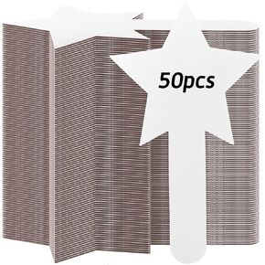 50 Pieces Star Shape Dry Erase Answer Paddles Handheld Double Sided Paddles Mini White Boards Small Dry Erase Board Auction Paddles for Students Teacher Classroom Bidding Voting Score Boards
