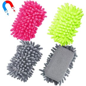 4 Pieces Microfiber Whiteboard Eraser Magnetic Dry Erase Eraser Washable Microfiber Shag Eraser Whiteboard for Chalk, Classroom and Office (Rose Red, Green, and Gray) in Kuwait