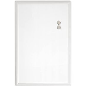 U Brands Farmhouse Dry Erase Board with White Frame, Office Supplies, Includes Magnets, 20" x 30"