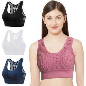 4 Pack Women Breathable Sports Bra Sexy Mesh Top Push Up Gym Fitness Underwear Female Seamless Yoga Bra in Saudi Arabia