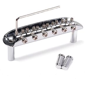 Alnicov Adjustable Saddle Bridge with Thimbles for Guitar Parts