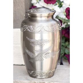 Peaceful Freedom Elegant Cremation Urn Handcrafted Brass Funeral Tribute