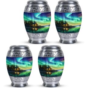 Northern Lights Aurora Borealis Ashes Keepsake Urn 3"– Small Urn for Human Ashes Male Female - Urns for Ashes Adult Small - Cremation Keepsake Urn for Ashes, Mini Urn for Cemetery Funeral