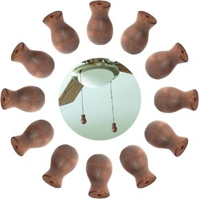 48 Pieces Window Blind Wood Cord Tassels, Brown Wood Tassel for Window Blinds Wooden Hanging Ball Pulls for Curtain Craft