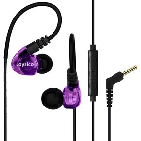 Sport Headphones Wired Over Ear in-Ear Earbuds for Kids Women Small Ears Comfortable, Earhook Earphones for Running Exercise Jogging, Ear Buds with Microphone and Volume for Cell Phones Black