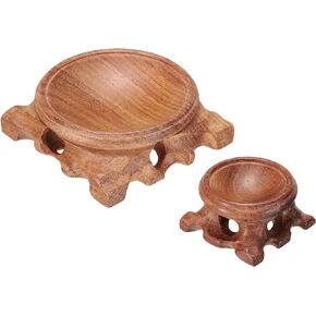 MECCANIXITY Wooden Ball Stand Holders Displays Base 35mm 60mm Diameter Red for Crystal Ball Stone 1 Set