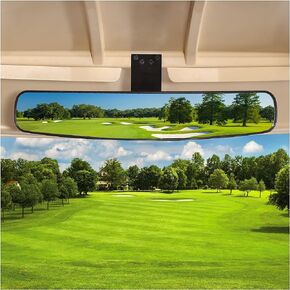 Golf Cart Rear View Mirror Universal Golf Cart Rear View Mirror 16.5" Extra Wide Panoramic 270 Degree Golf Cart Mirror for Yamaha EZGO Club Car