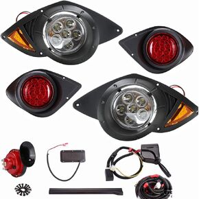 Golf Cart Headlights Tail Light Kits (12V) Fit Yamaha G29 YDR Drive 2007up with Turn Signals Switch Horn Brake Lights Harness