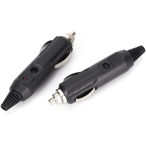 12V Male Car Cigarette Lighter Socket Plug Connector with Fuse Red LED Charger Adapter Converter Plug 2PCS