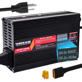 75.6V 3.5A Li-ion Battery Charger for 18S 66.6V Battery Fast Charger with OLED Display Output XT60 Male Connector