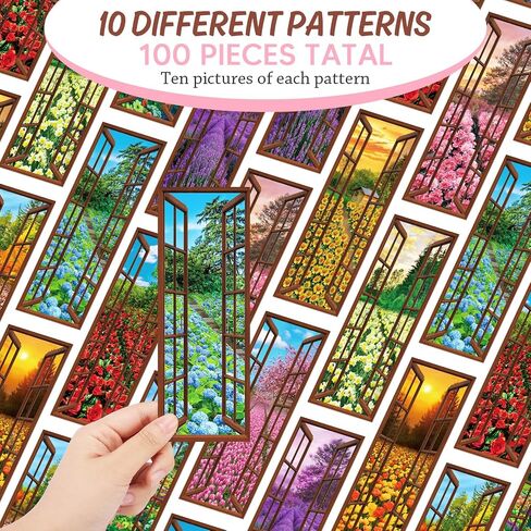 100 قطعة من الإشارات المرجعية السائبة علامات كتاب الأزهار للكتاب للنساء زهرة مزدوجة الجوانب نافذة كتاب تعقب الإشارات المرجعية لمحبي الكتب الطلاب هدايا الفصول الدراسية، قراءة هدايا عيد الحب in Kuwait