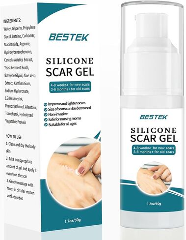 BESTEK Scar Cream, Advance Scar Gel for Surgical Scars,Face,Body,Leg, Burns, Acene,C-Section, Stretch Marks, Keloids,Scar Treatments for Old & New Scars,Scar Removal for Women Men,1.76oz/50ml in Saudi Arabia