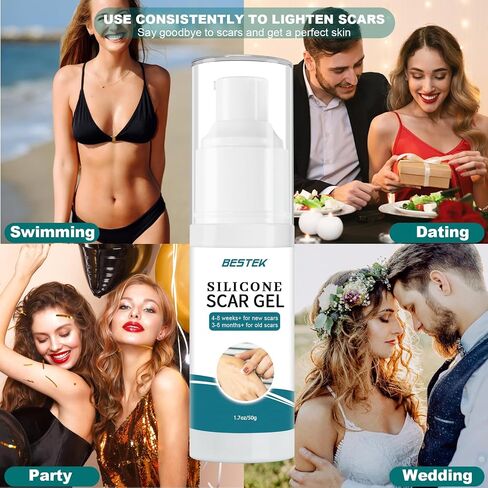 BESTEK Scar Cream, Advance Scar Gel for Surgical Scars,Face,Body,Leg, Burns, Acene,C-Section, Stretch Marks, Keloids,Scar Treatments for Old & New Scars,Scar Removal for Women Men,1.76oz/50ml in Saudi Arabia